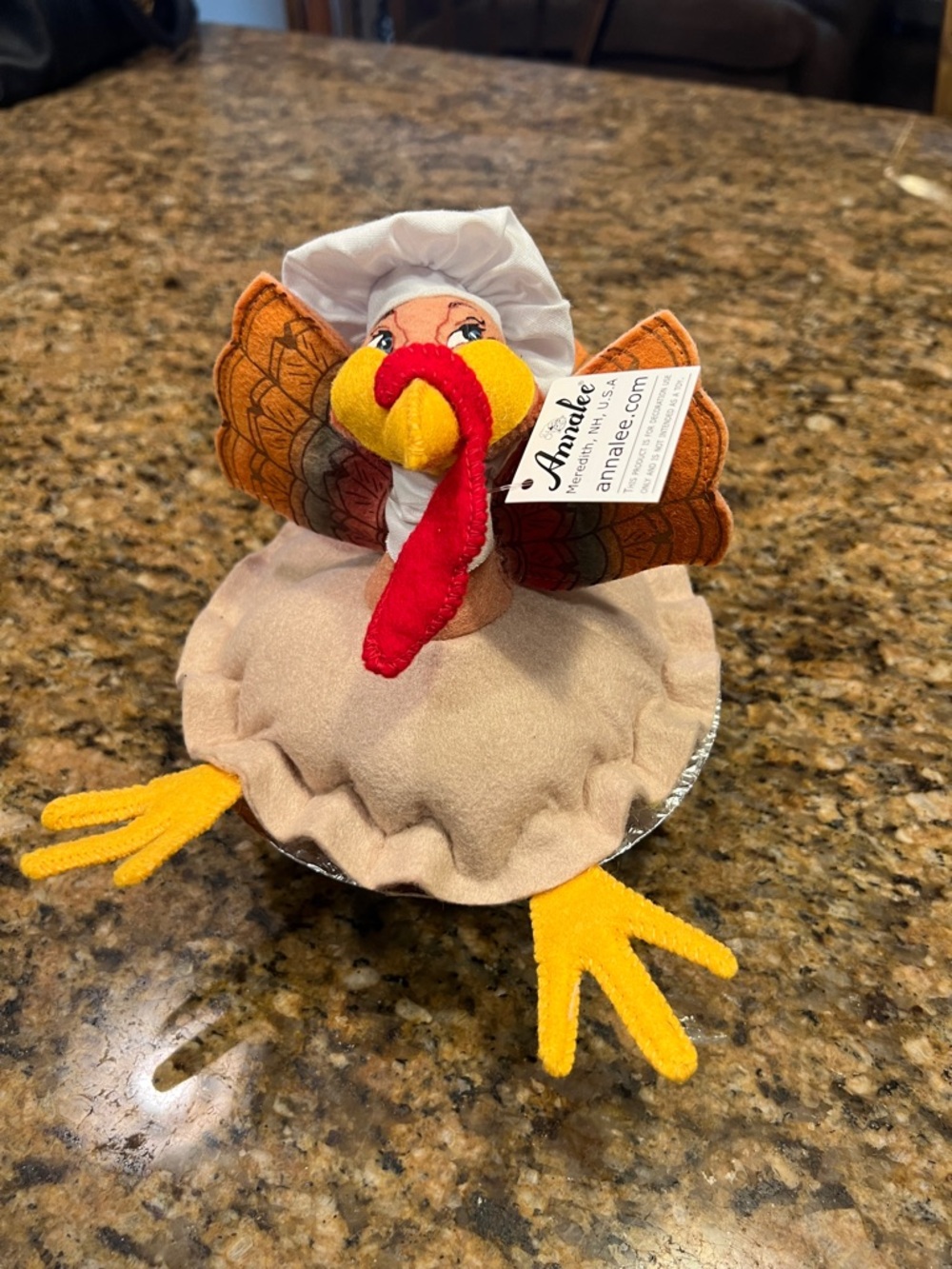 Annalee Beige and Orange Turkey Plush with Yellow Beak and Feet